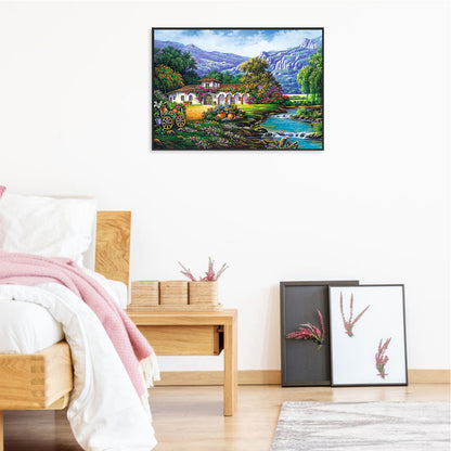 Mountain Manor - Full Round Drill Diamond Painting 60*50CM