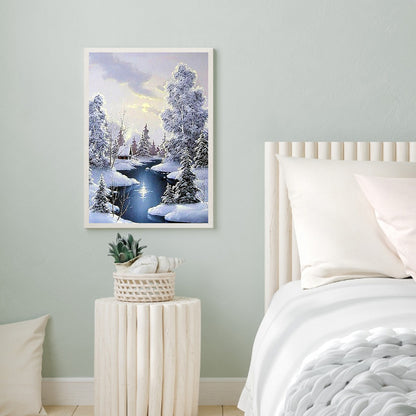 Snowy Village - Full Round Drill Diamond Painting 40*50CM