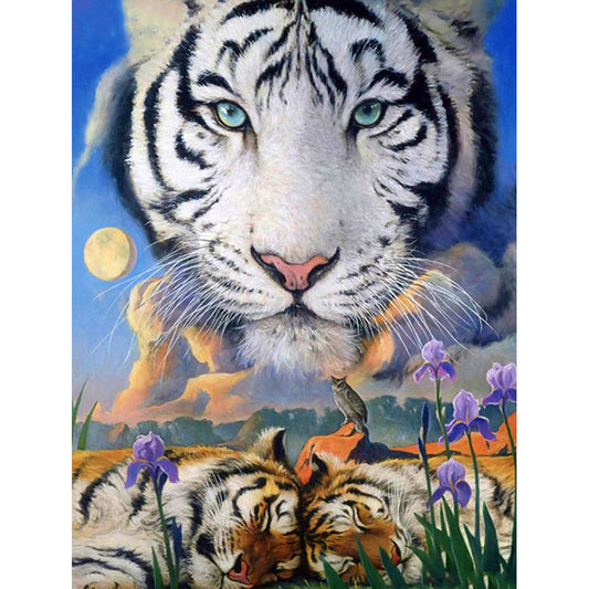 Three Tigers - Full Round Drill Diamond Painting 40*50CM