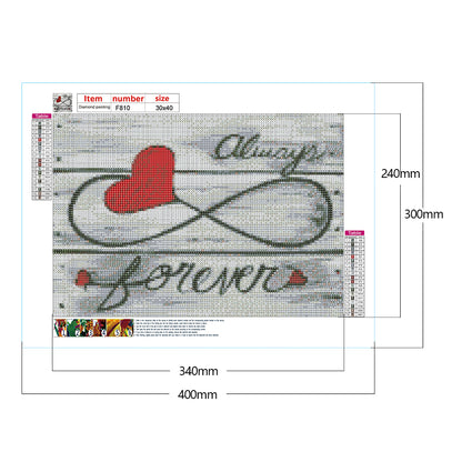 Love Calligraphy - Full Square Drill Diamond Painting 40*30CM