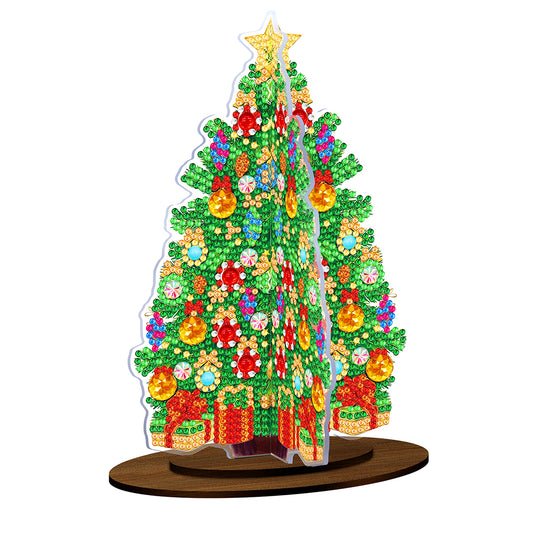 DIY Desk Diamonds Mosaic Ornament Art Crafts Christmas Tree Mini Home Decoration