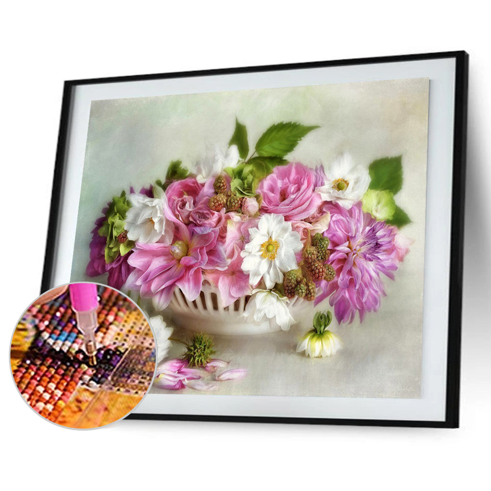 Dahlia Bouquet - Full Round Drill Diamond Painting 40*30CM