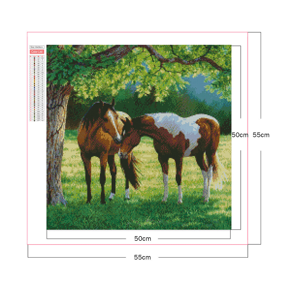 Horse On Grass - Full Square Drill Diamond Painting 50*50CM