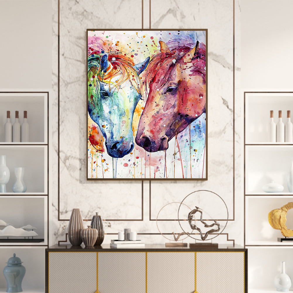 Watercolor Horse - Full Square Drill Diamond Painting 50*60CM