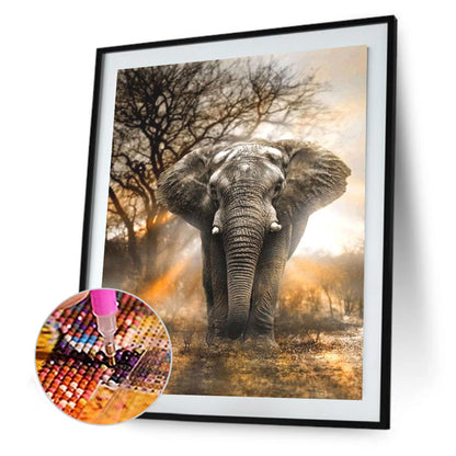 Elephant At Sunset - Full Square Drill Diamond Painting 30*40CM