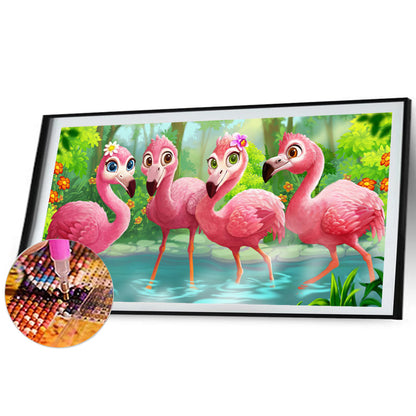 Cartoon Flamingo - Full Square Drill Diamond Painting 60*30CM