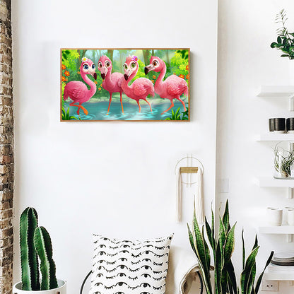 Cartoon Flamingo - Full Square Drill Diamond Painting 60*30CM