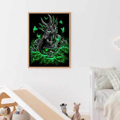 Green Pterosaur - Full Round Drill Diamond Painting 30*40CM