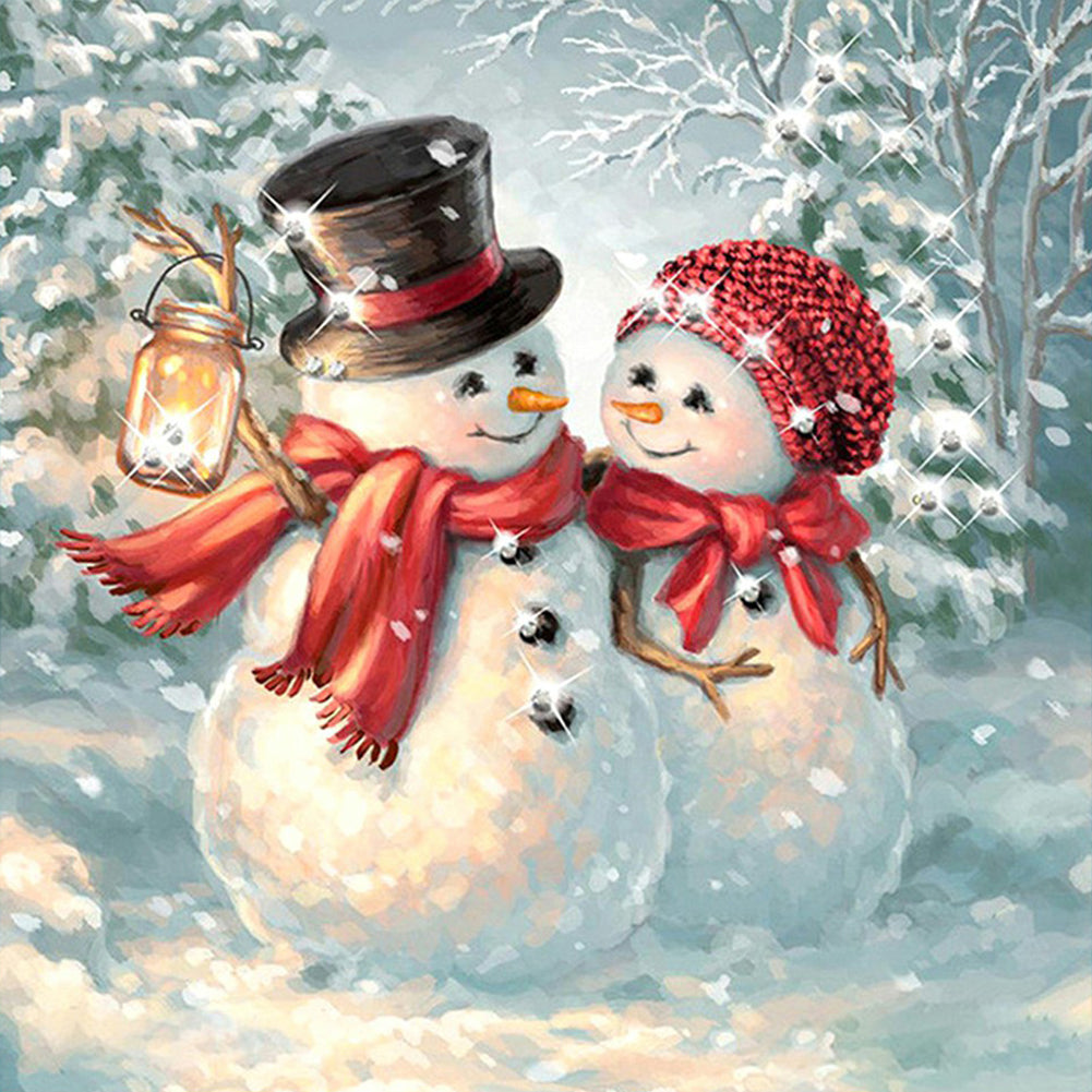 Winter Snowman - Full Square Drill Diamond Painting 30*30CM