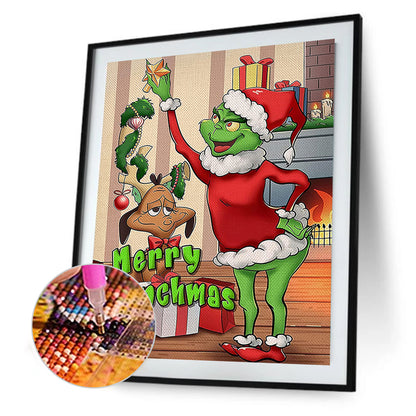 Christmas Green Monster - Full Round Drill Diamond Painting 40*50CM