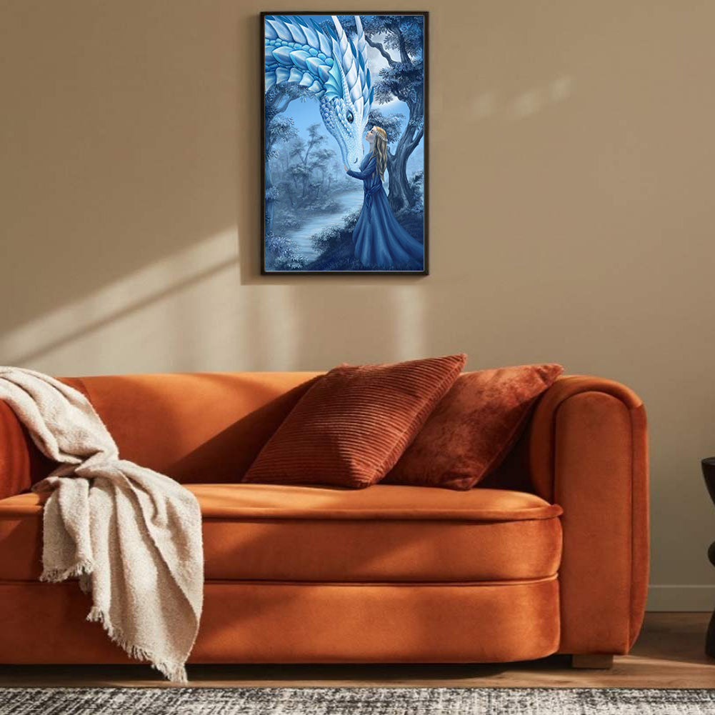 Beauty And Dragon - Full Round Drill Diamond Painting 40*60CM