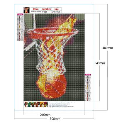 Basketball Fire - Full Square Drill Diamond Painting 30*40CM