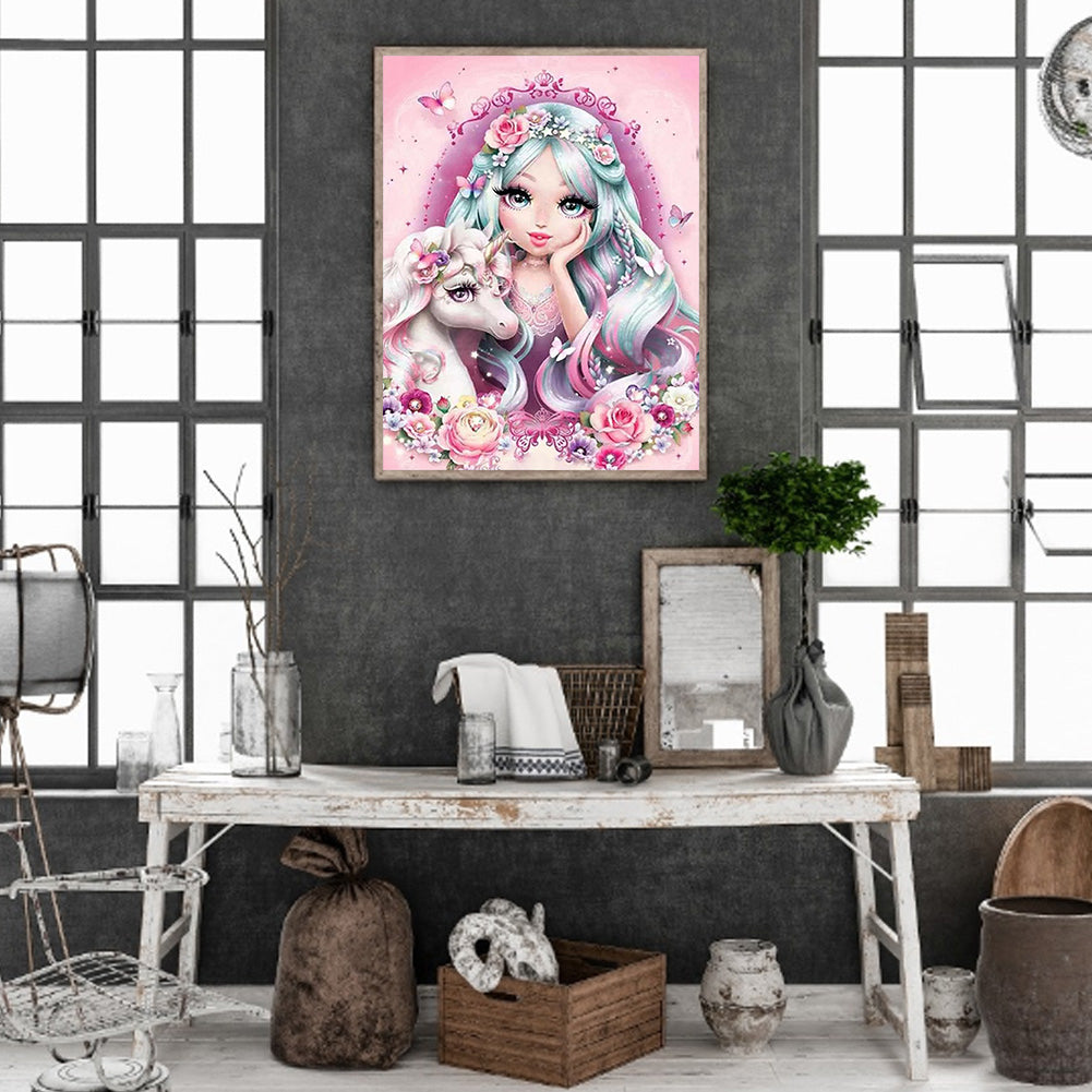 Unicorn Girl - Full Square Drill Diamond Painting 30*40CM