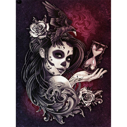 Ghostly Skull Girl - Full Square Drill Diamond Painting 30*40CM