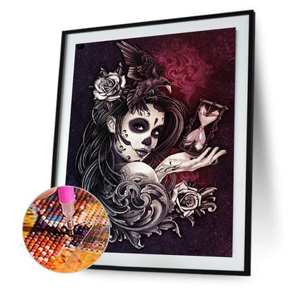 Ghostly Skull Girl - Full Square Drill Diamond Painting 30*40CM