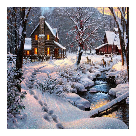 Snow House - Full Square Drill Diamond Painting 50*50CM