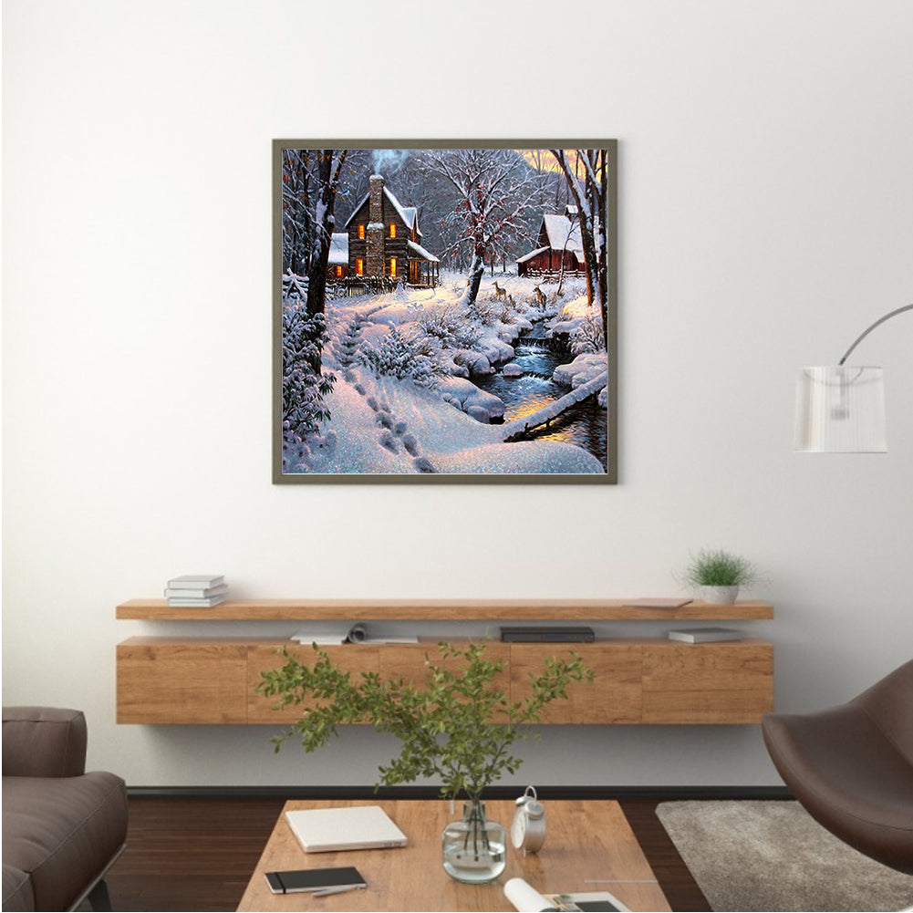 Snow House - Full Square Drill Diamond Painting 50*50CM