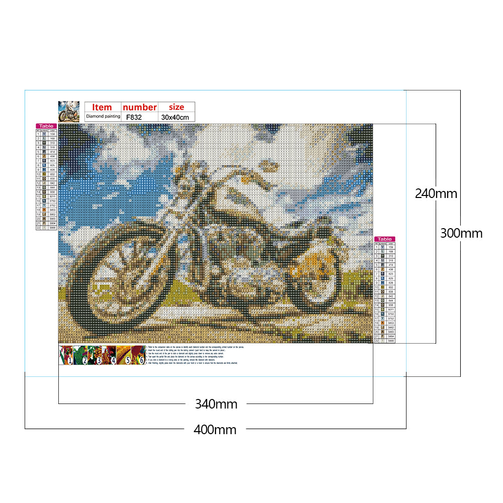 Motorcycle - Full Square Drill Diamond Painting 40*30CM