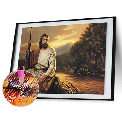 Jesus Godfather - Full Round Drill Diamond Painting 40*30CM