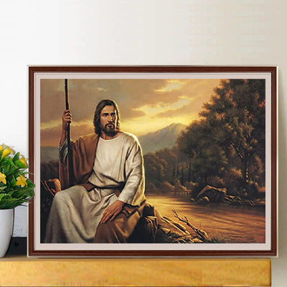 Jesus Godfather - Full Round Drill Diamond Painting 40*30CM