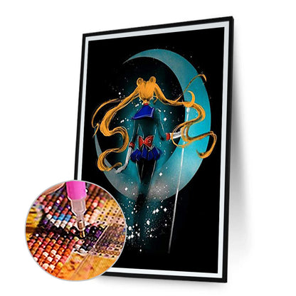 Sailor Moon Silhouette - Full Round Drill Diamond Painting 30*40CM