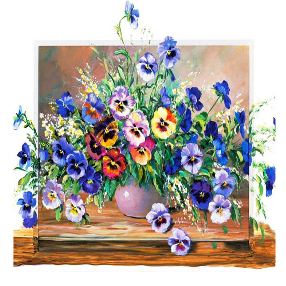 Violets - Full Round Drill Diamond Painting 40*40CM