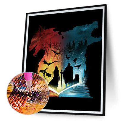 Harry Potter Silhouette - Full Round Drill Diamond Painting 40*50CM