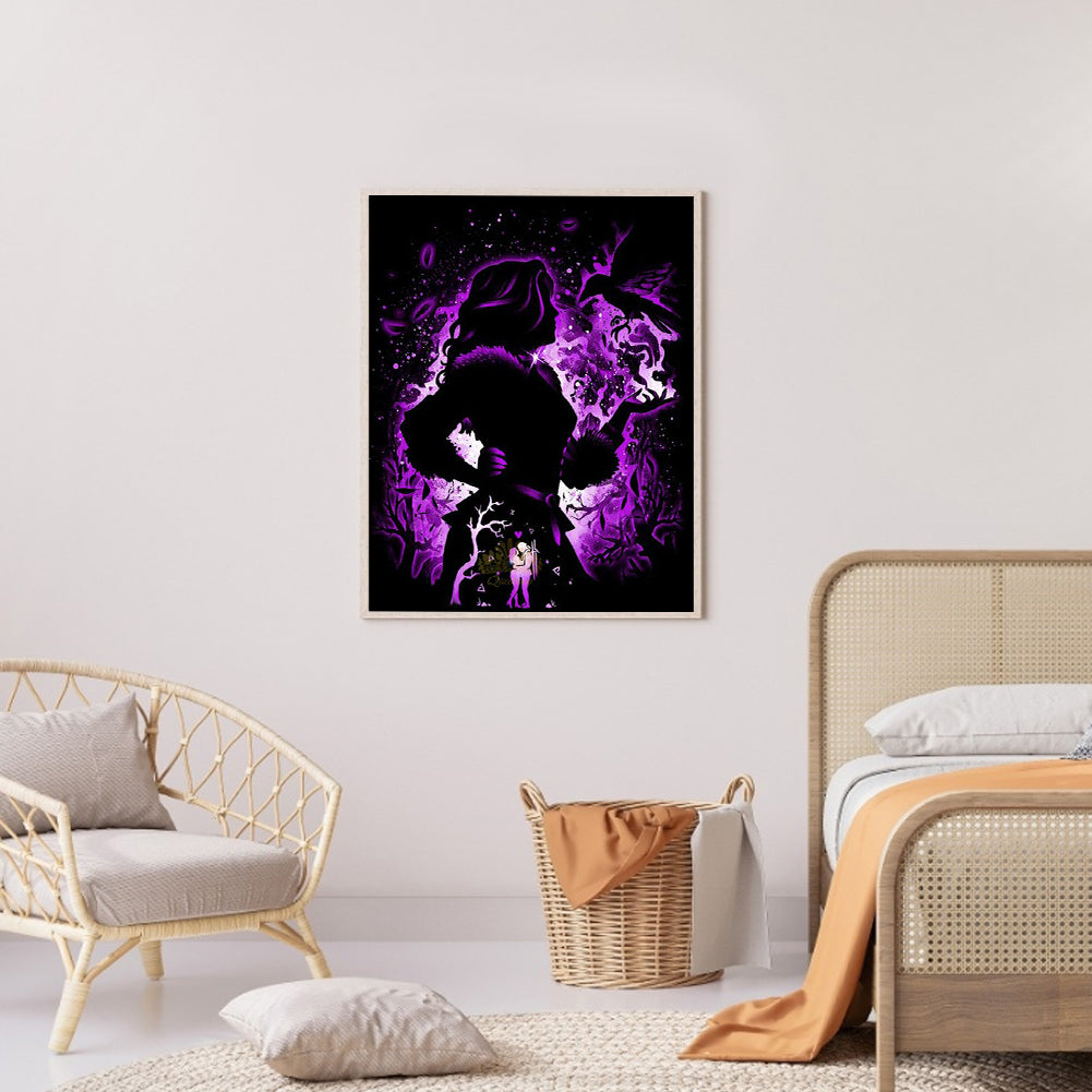 Witch Princess Silhouette - Full Round Drill Diamond Painting 40*50CM