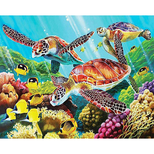 Sea ??Turtle - Full Round Drill Diamond Painting 50*40CM