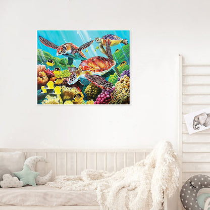 Sea ??Turtle - Full Round Drill Diamond Painting 50*40CM