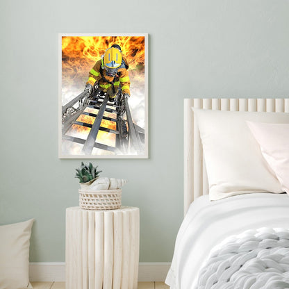 Firefighter Climbing Ladder - Full Round Drill Diamond Painting 40*50CM