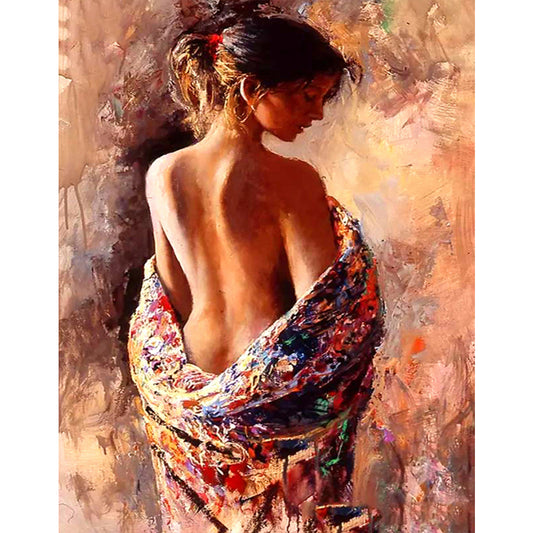 Backless Woman - Full Round Drill Diamond Painting 40*50CM