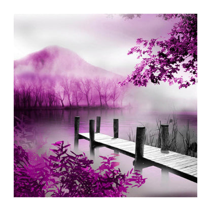 Lakeside Trestle Scenery - Full Square Drill Diamond Painting 40*40CM