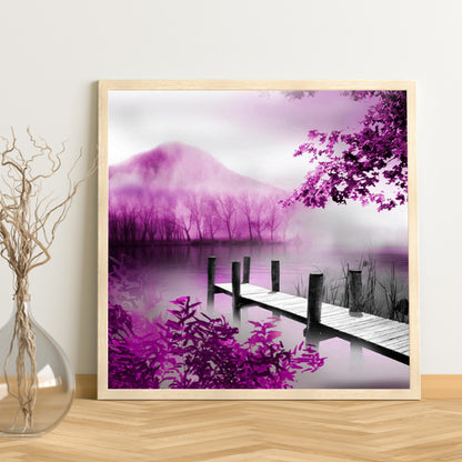 Lakeside Trestle Scenery - Full Square Drill Diamond Painting 40*40CM