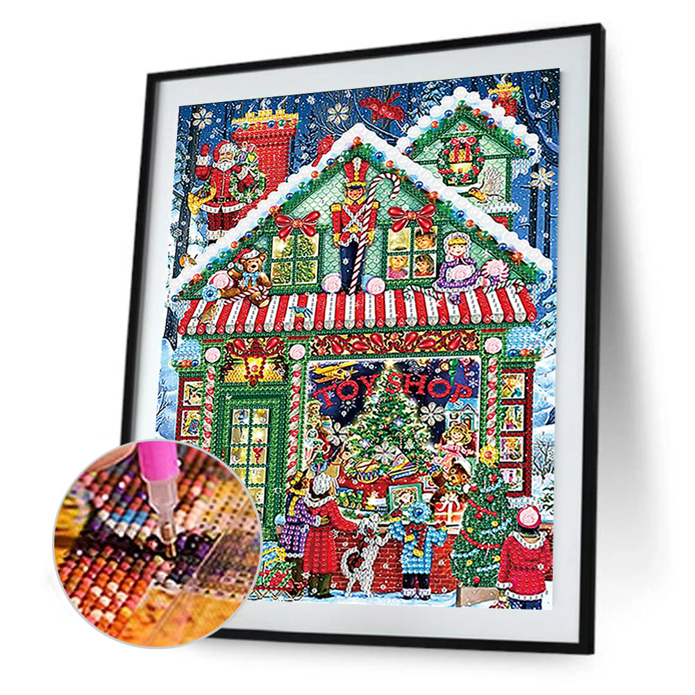 Christmas Atmosphere - Special Shaped Drill Diamond Painting 30*40cm