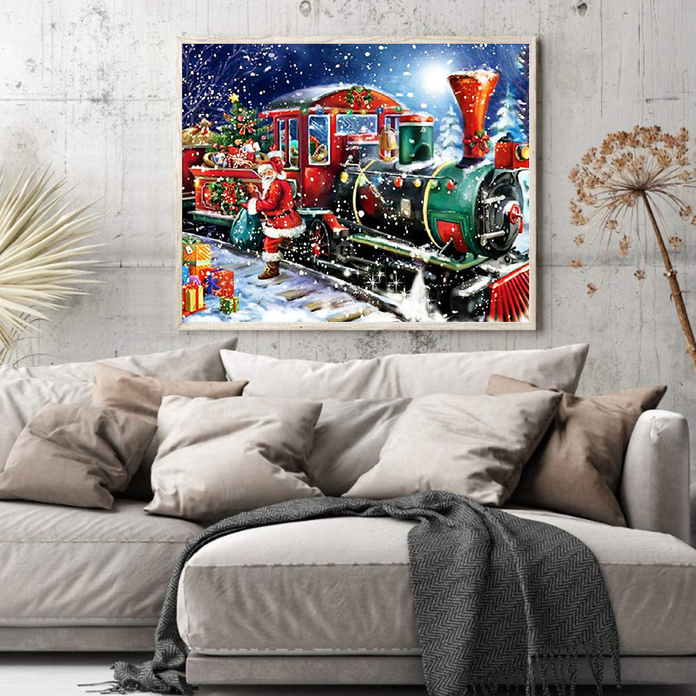 Christmas Gift Train - Full Square Drill Diamond Painting 50*40CM