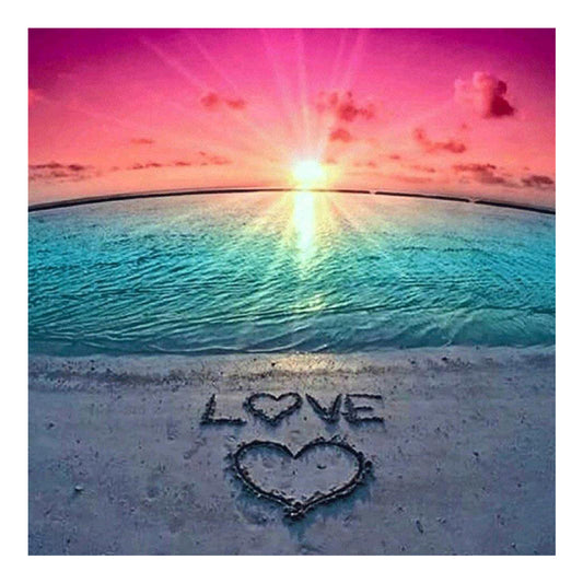 Beach Love - Full Square Drill Diamond Painting 50*50CM