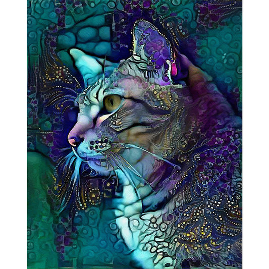 Blue Cat - Full Square Drill Diamond Painting 50*60CM