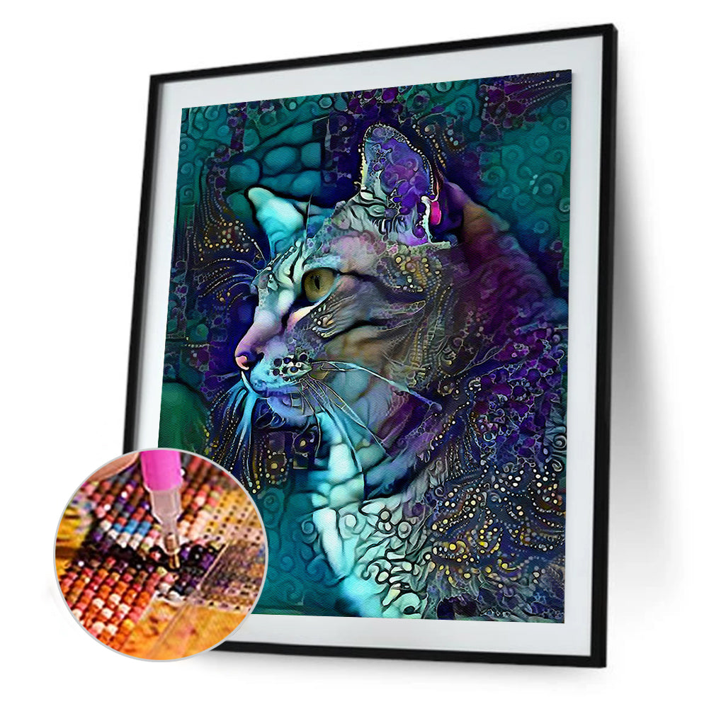 Blue Cat - Full Square Drill Diamond Painting 50*60CM