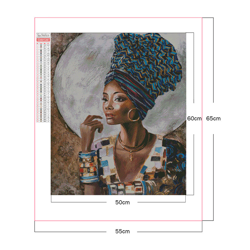 African Girl - Full Square Drill Diamond Painting 50*60CM