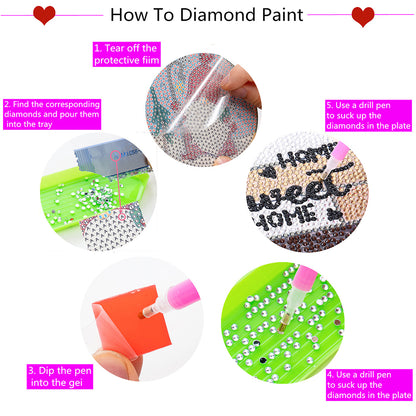 DIY Coaster Non-slip Diamond Painting Cup Cushion with Rack Round Kit Home Decor