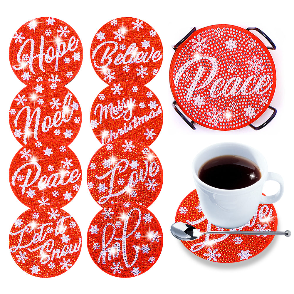 DIY Coaster Non-slip Diamond Painting Cup Cushion with Rack Round Kit Home Decor