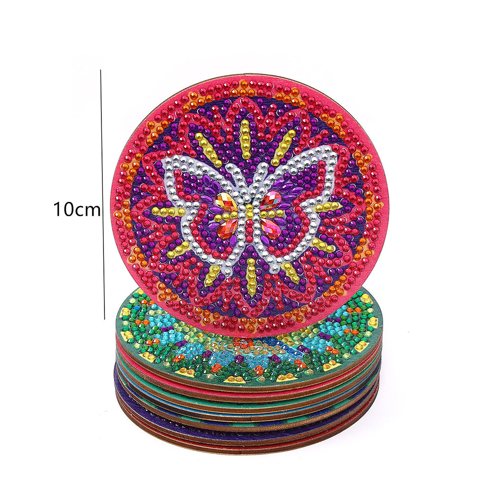 DIY Coaster Non-slip Diamond Painting Cup Cushion with Rack Round Kit Home Decor