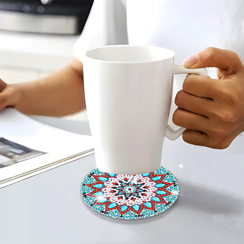 DIY Coaster Non-slip Diamond Painting Cup Cushion with Rack Round Kit Home Decor