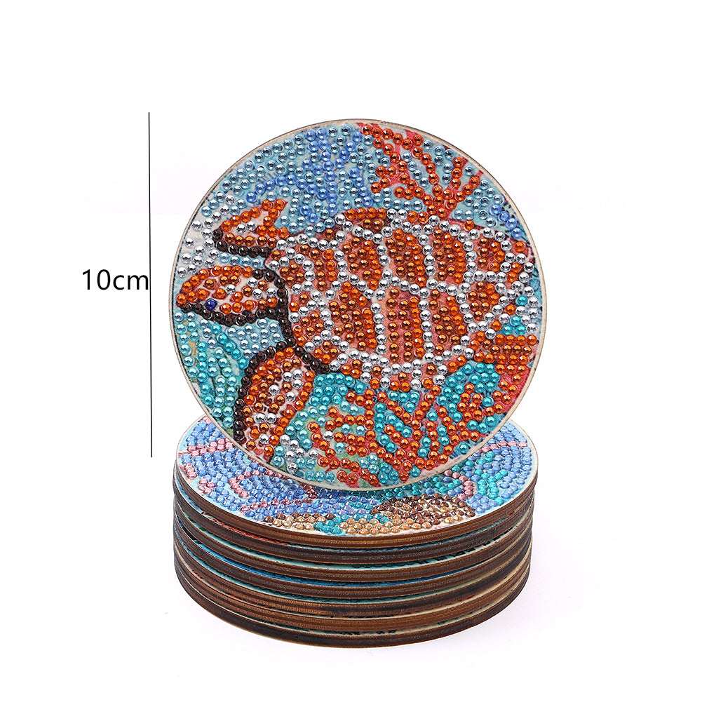 DIY Coaster Non-slip Diamond Painting Cup Cushion with Rack Round Kit Home Decor