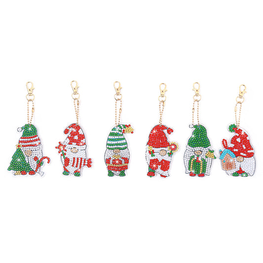 Christmas Diamond Keychains Art Craft DIY Handmade Double Sided Kid Adult Gifts