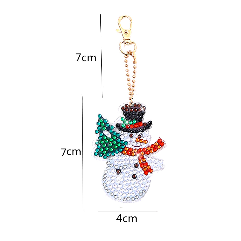 Christmas Diamond Keychains Art Craft DIY Handmade Double Sided Kid Adult Gifts