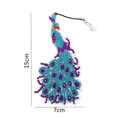 5D Diamonds Painting Bookmarks DIY Peacock Book Ornament for Adults Kids Gifts