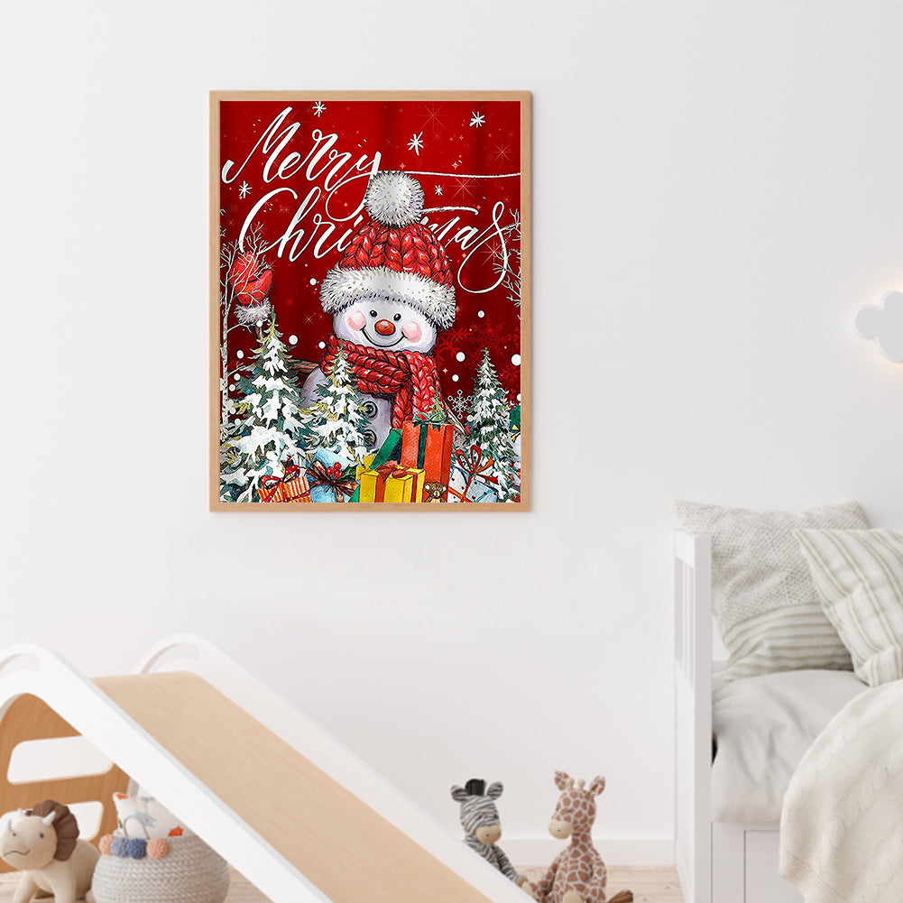 Christmas Snowman - Full Round Drill Diamond Painting 30*40CM