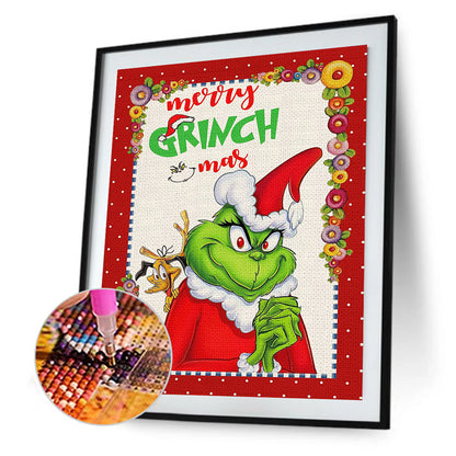 Christmas Green Monster - Full Round Drill Diamond Painting 30*40CM